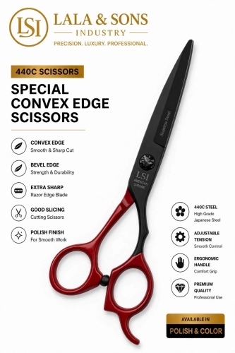 Special Convex Edge Scissor 440C Black