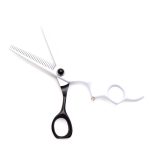 Lala and Sons Professional Razor Scissors – White & Black with Adjustable Tension Screw - Image 4